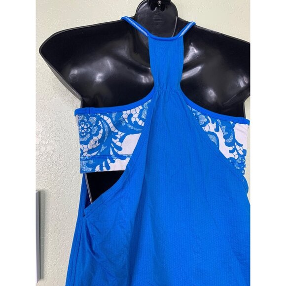 Lululemon Blue Racerback No Limits Tank Top W/ Built In Sports Bra Size Medium - Picture 7 of 11